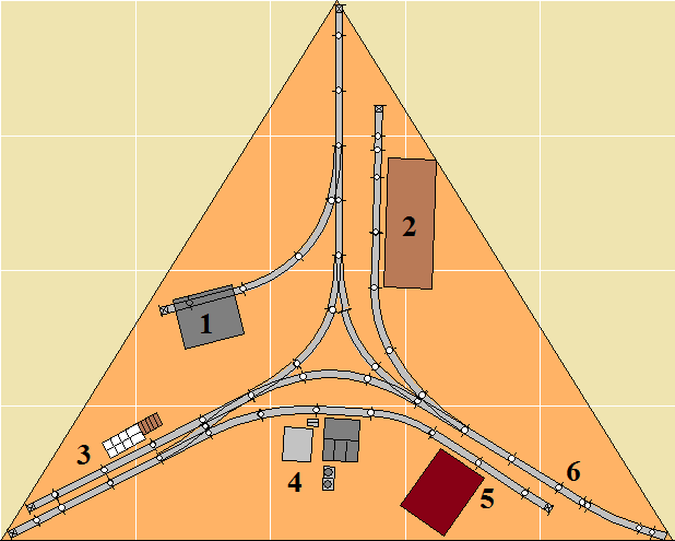 Triangular switching layout